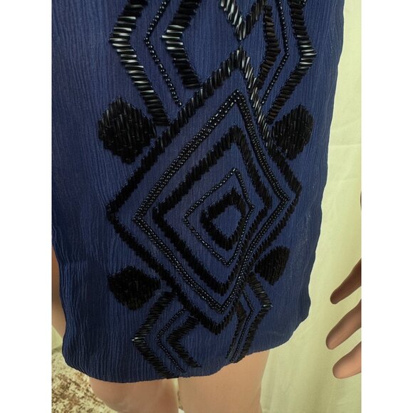 Women's Talbots Beaded Silk Scarf Midnight Blue Navy Blue - Picture 12 of 12